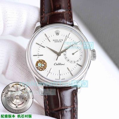 R+ Factory Swiss 3165 Replica Gain Weight Rolex Cellini Date 39 White Dial Watch 